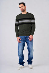 Maglia girocollo bicolore