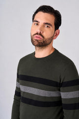 Maglia girocollo bicolore