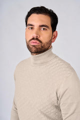 Maglia dolcevita con motivo jacquard