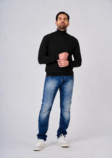 Maglia dolcevita con motivo jacquard