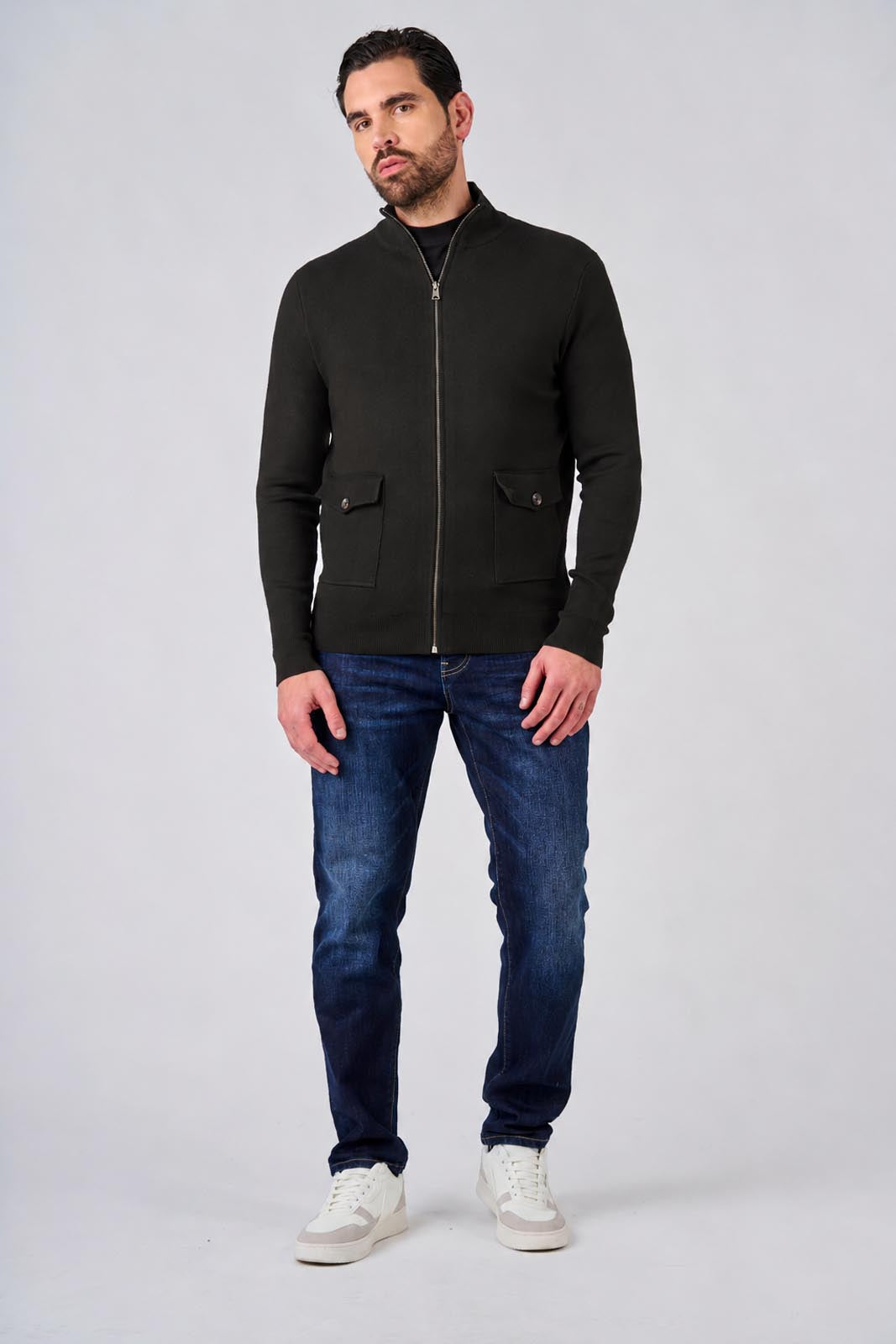 Maglia a mezzo collo con zip