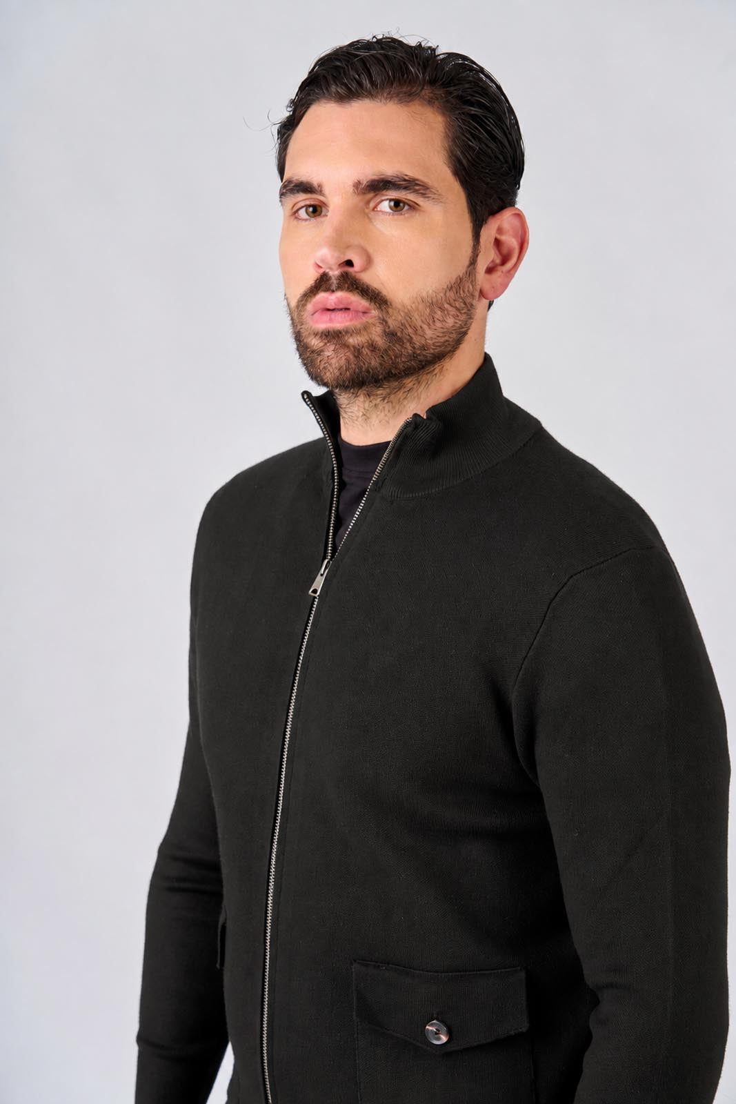 Maglia a mezzo collo con zip