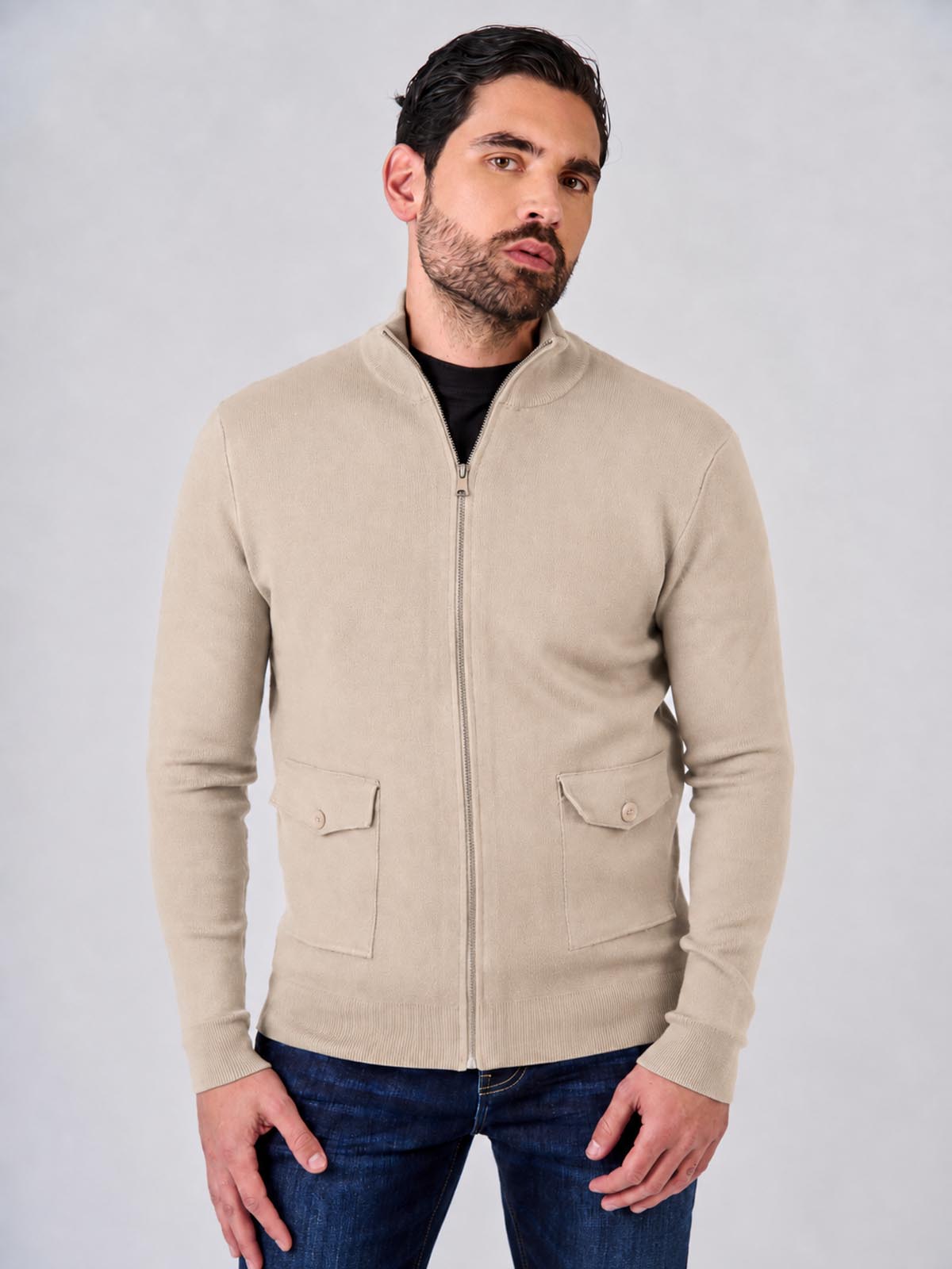 Maglia a mezzo collo con zip