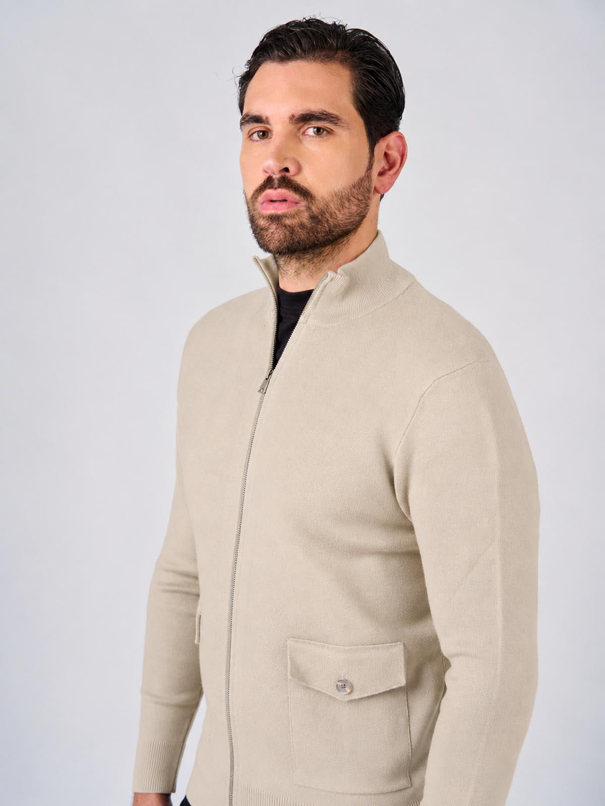 Maglia a mezzo collo con zip
