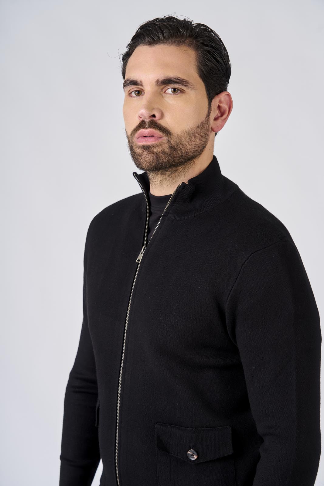 Maglia a mezzo collo con zip