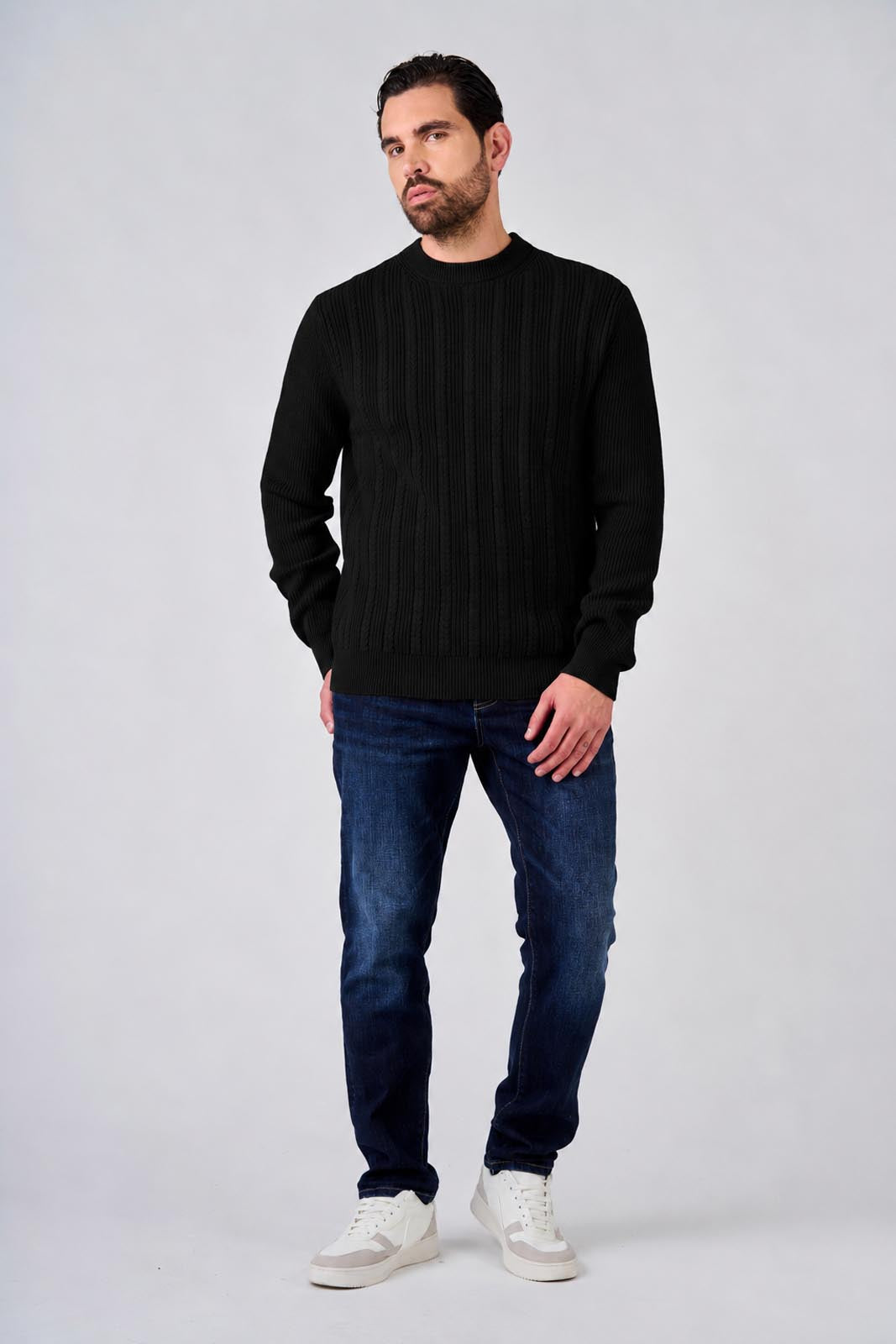 Maglia girocollo con motivo a righe