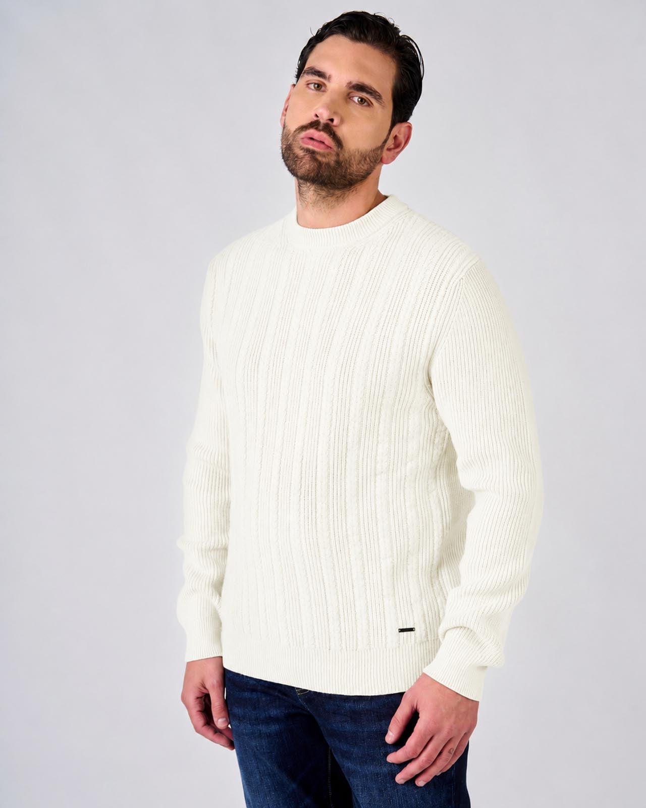 Maglia girocollo con motivo a righe