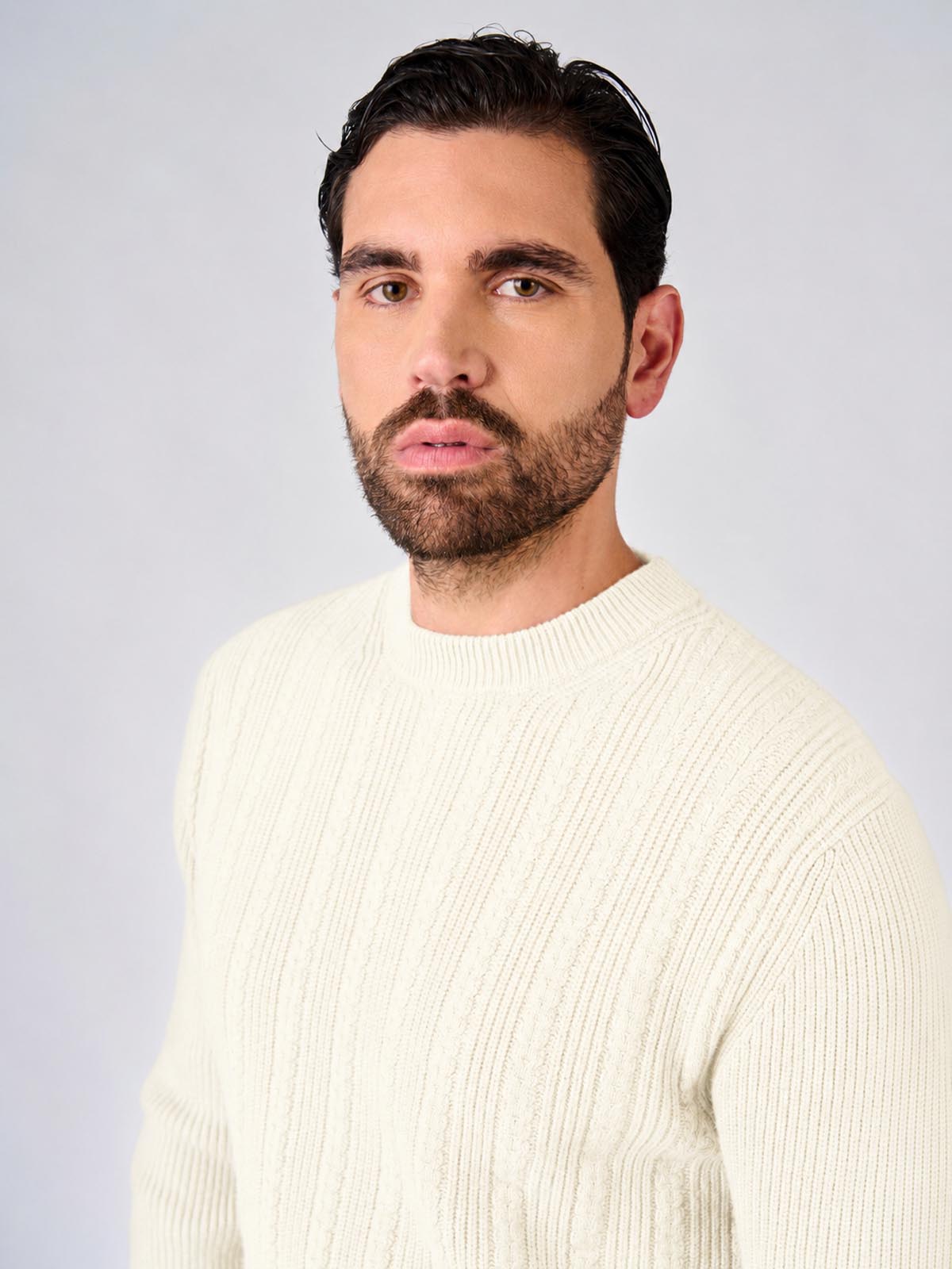 Maglia girocollo con motivo a righe