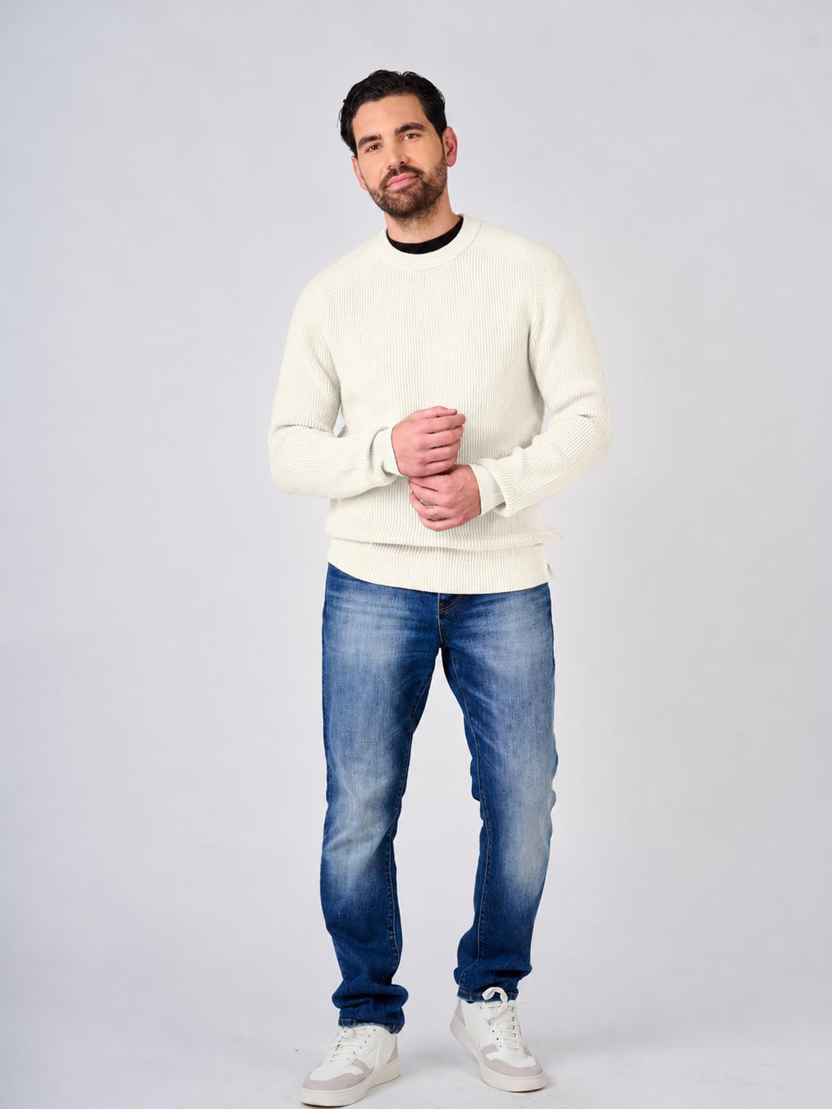 Maglia girocollo manica raglan
