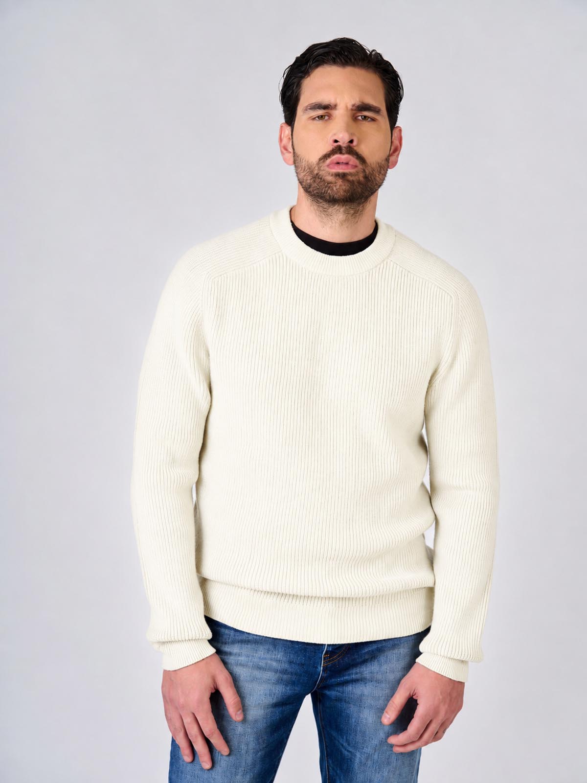 Maglia girocollo manica raglan