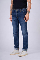 Jeans slim fit tasca America lavaggio blu