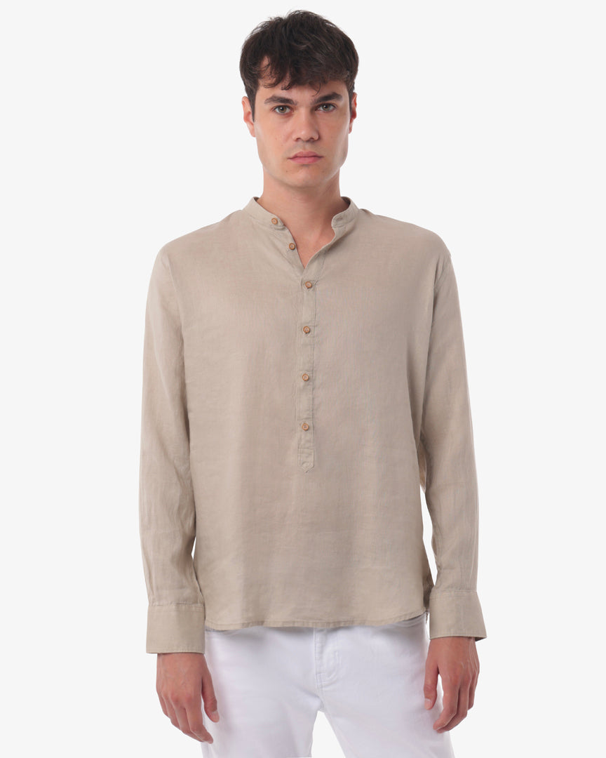 Camicia in lino - Collo serafino