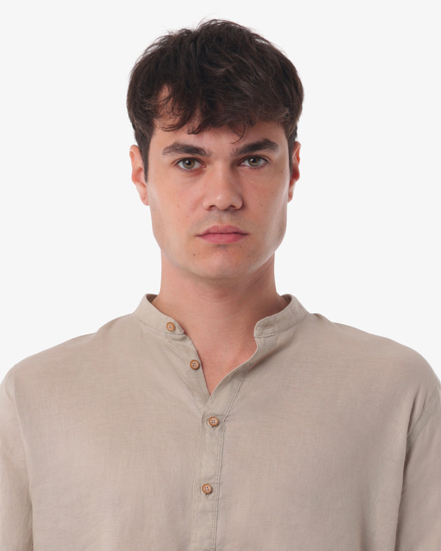 Camicia in lino - Collo serafino