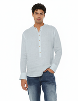 Camicia in lino - Collo serafino