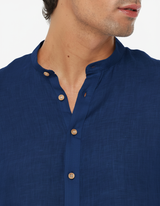 Camicia in lino - Collo serafino