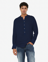 Camicia in lino - Collo serafino