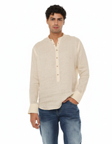 Camicia in lino - Collo serafino