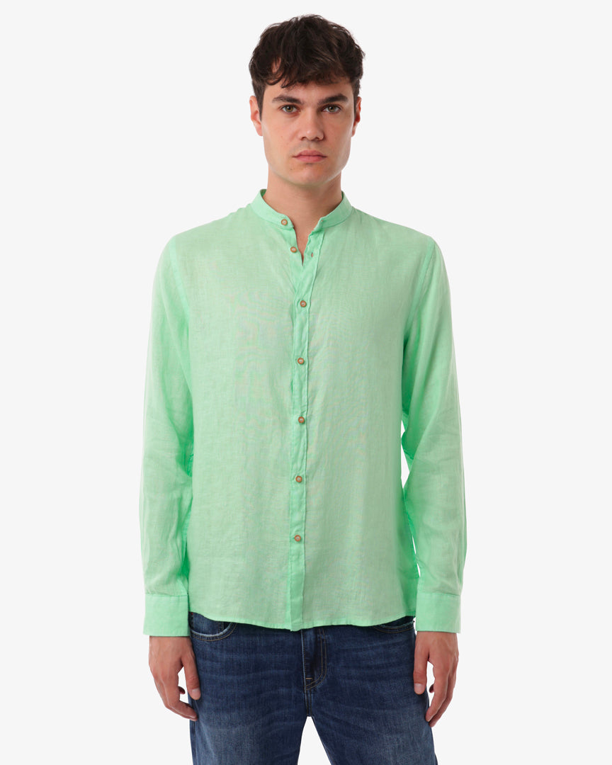 Camicia in lino - Collo serafino