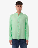 Camicia in lino - Collo serafino