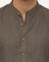 Camicia in lino - Collo serafino