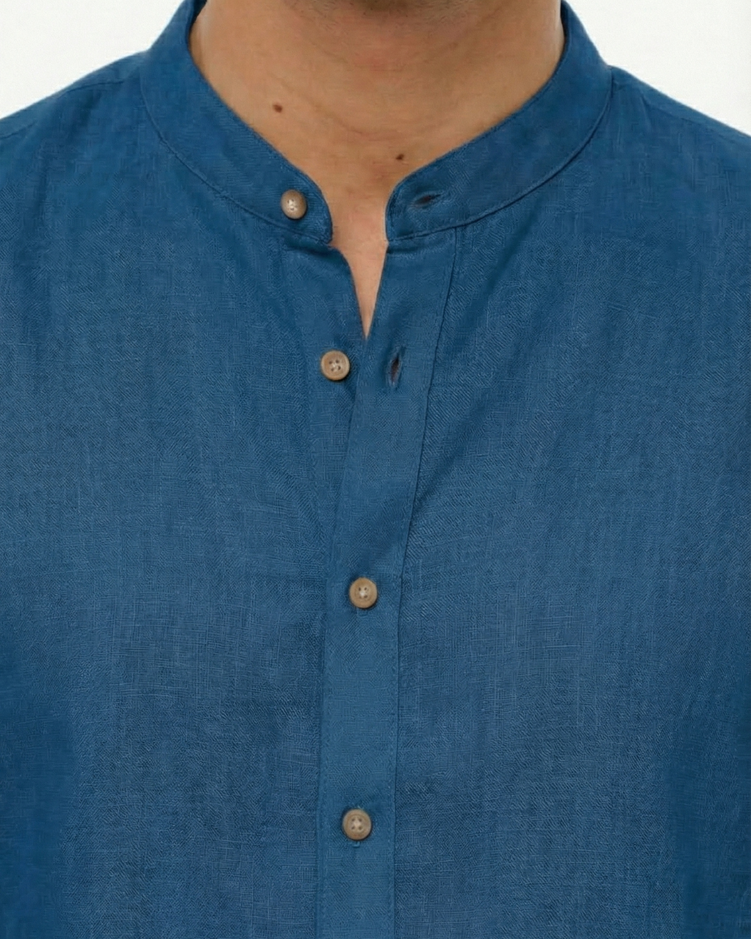 Camicia in lino - Collo serafino