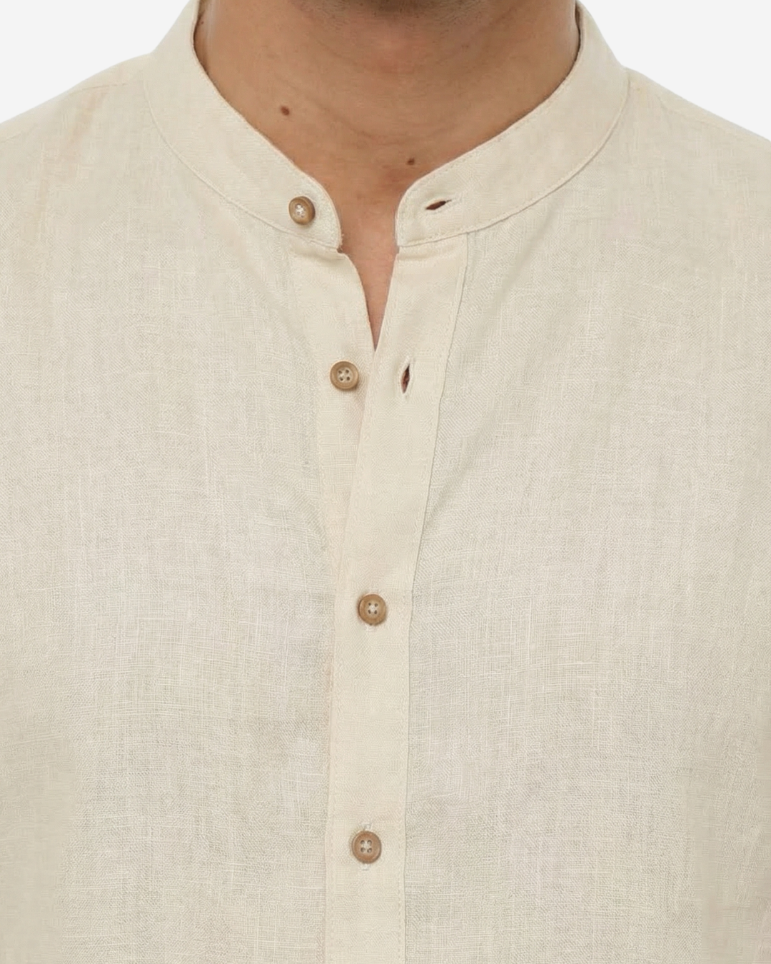 Camicia in lino - Collo serafino