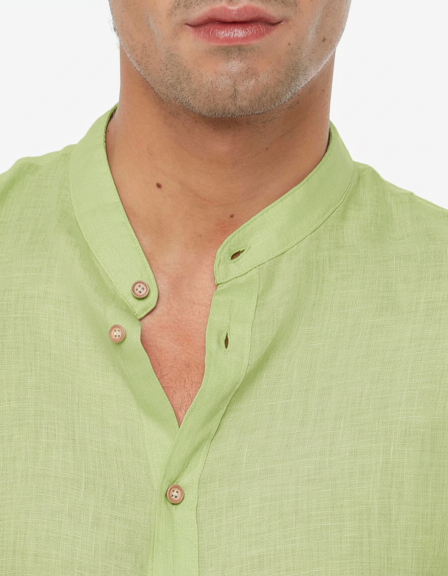 Camicia in lino - Collo serafino