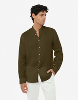 Camicia in lino - Collo serafino