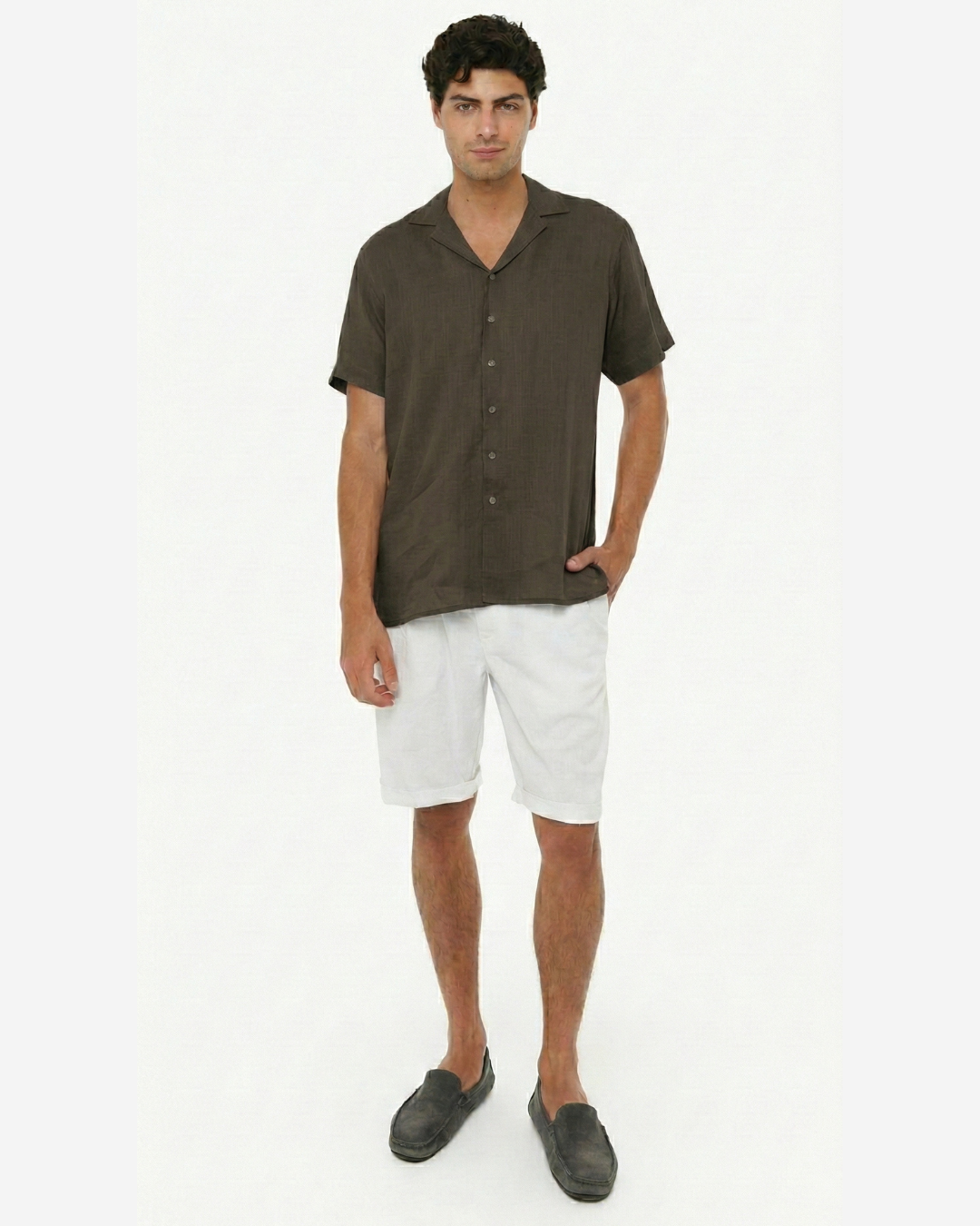 Camicia in lino - Collo Bowling