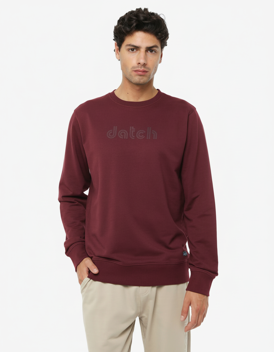 Felpa girocollo stampa tono su tono