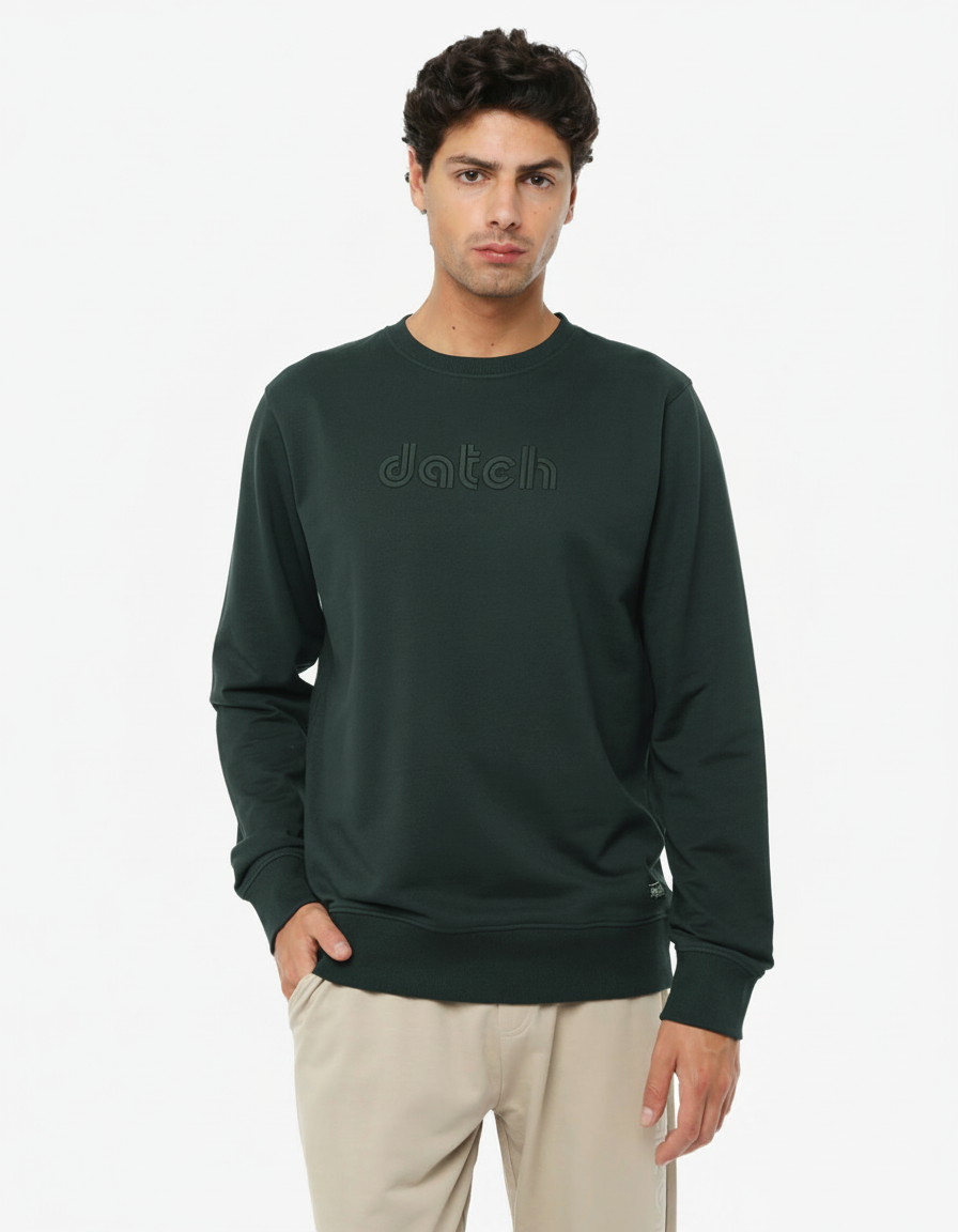 Felpa girocollo stampa tono su tono