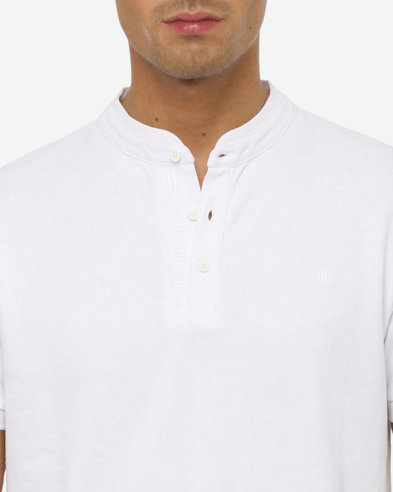 Polo collo serafino, manica corta in cotton