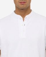 Polo collo serafino, manica corta in cotton