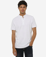 Polo collo serafino, manica corta in cotton