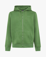Felpa con zip e micrologo ricamato