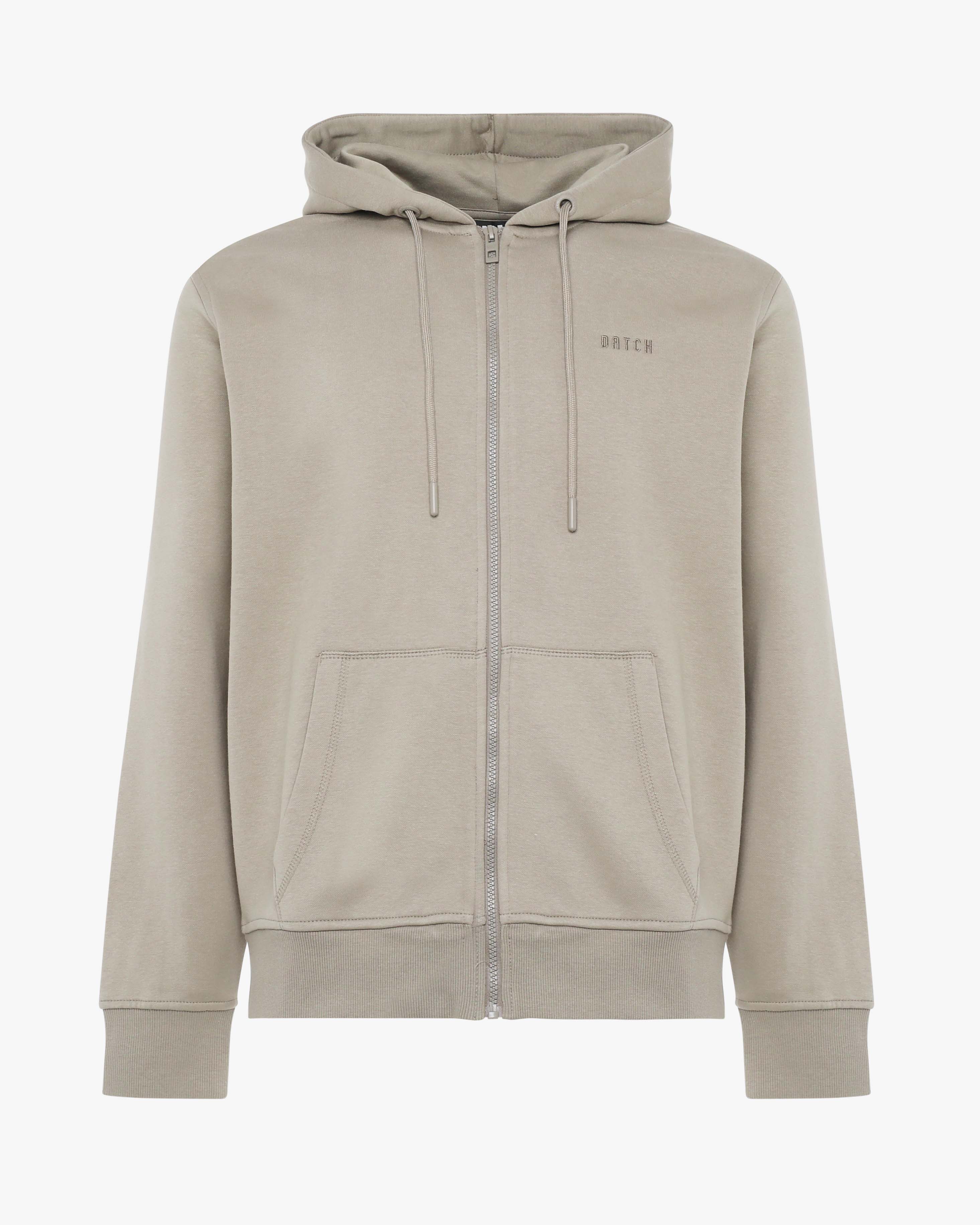 Felpa con zip e micrologo ricamato