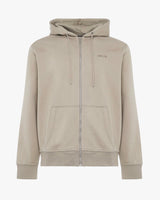 Felpa con zip e micrologo ricamato
