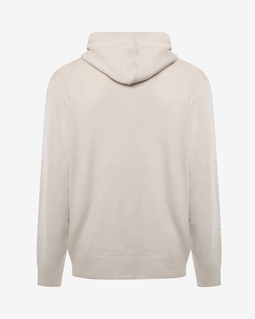 Maglia con cappuccio e polsini a coste