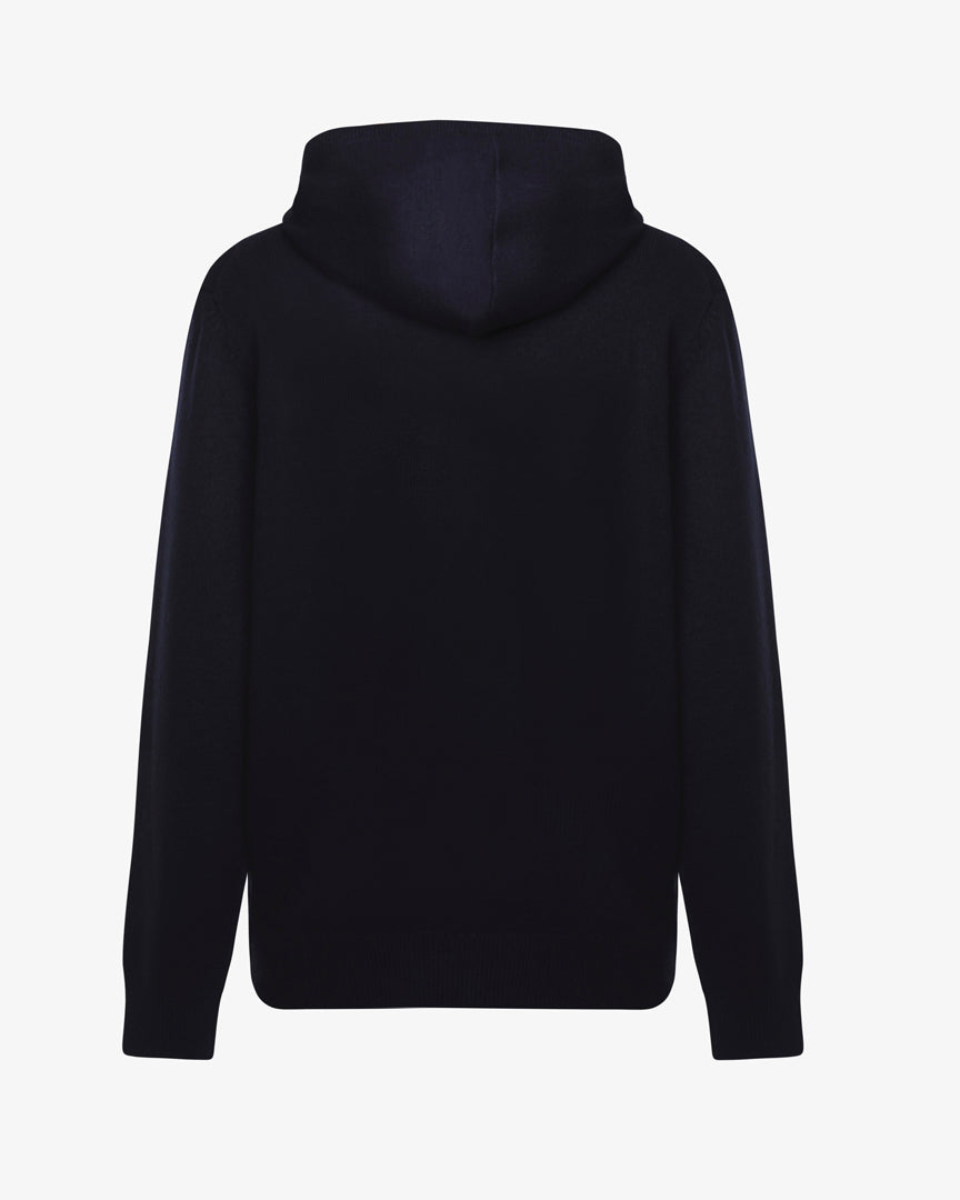 Maglia con cappuccio e polsini a coste