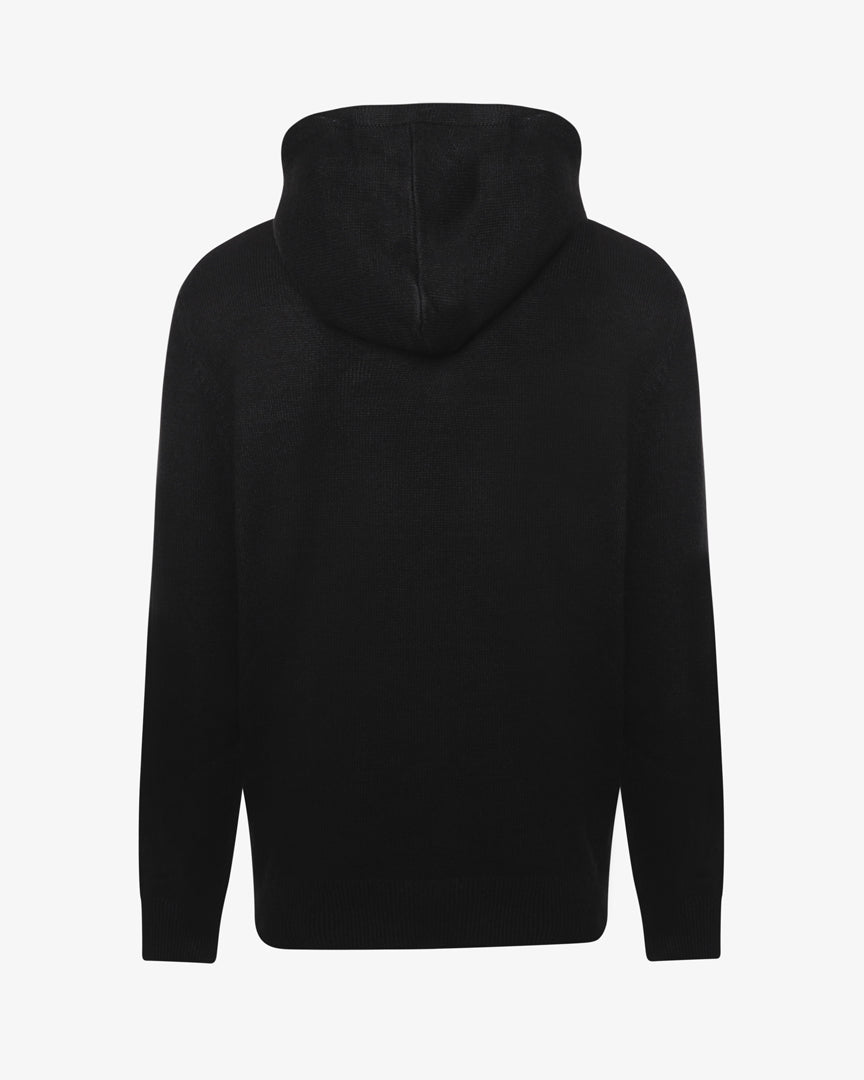 Maglia con cappuccio e polsini a coste