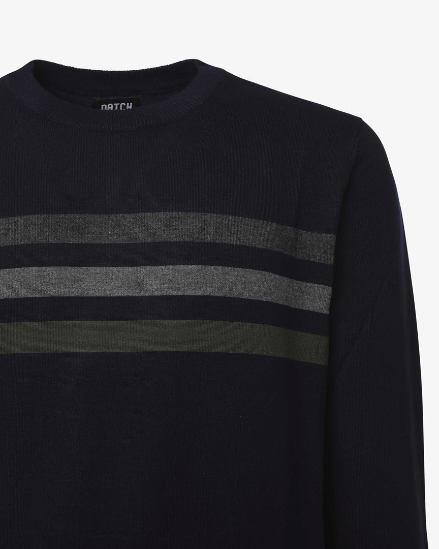 Maglia girocollo a costine "Colour Block"