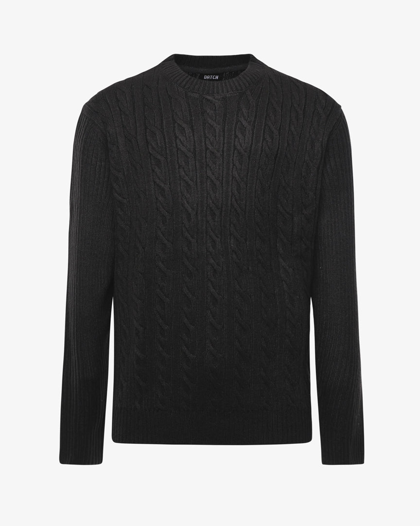 Maglia girocollo con motivo treccia