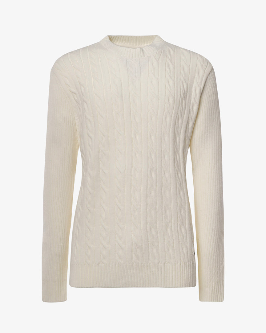 Maglia girocollo con motivo treccia