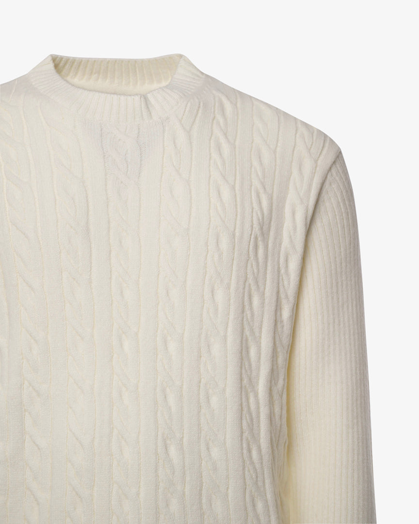 Maglia girocollo con motivo treccia