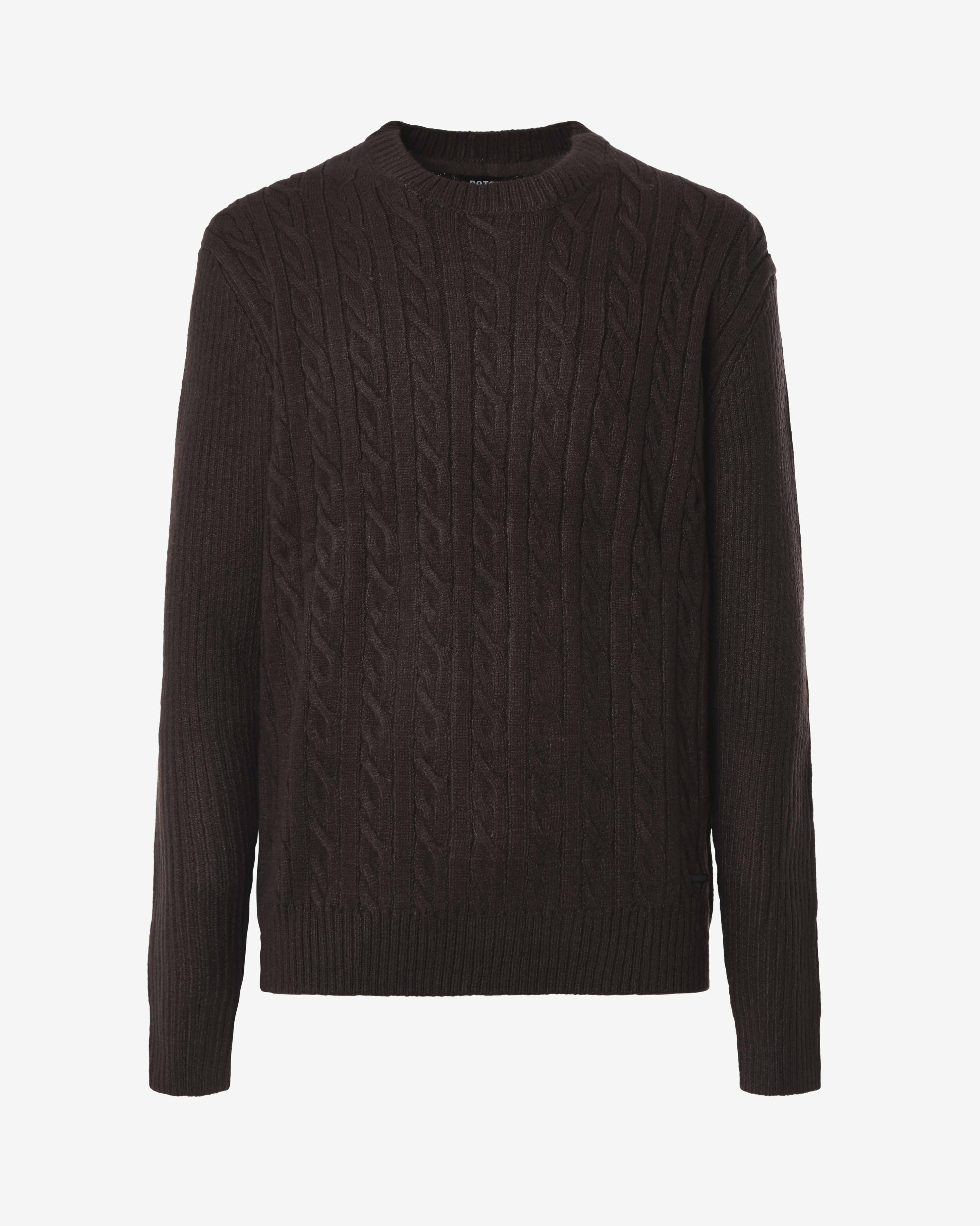 Maglia girocollo con motivo treccia