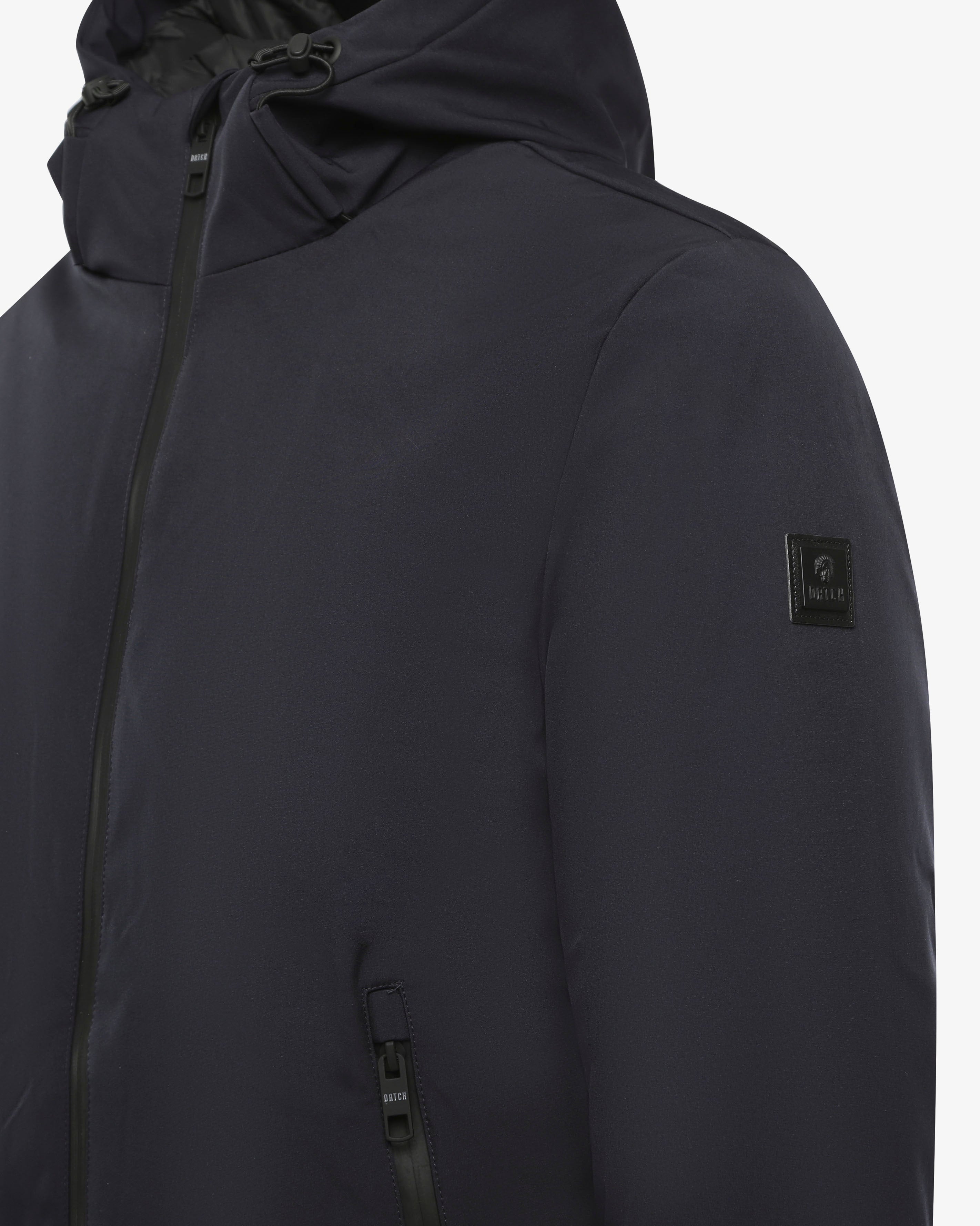 Giubbotto con cappuccio e micrologo laterale