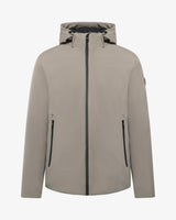 Giubbotto con cappuccio e micrologo laterale