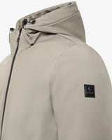 Giubbotto con cappuccio e micrologo laterale