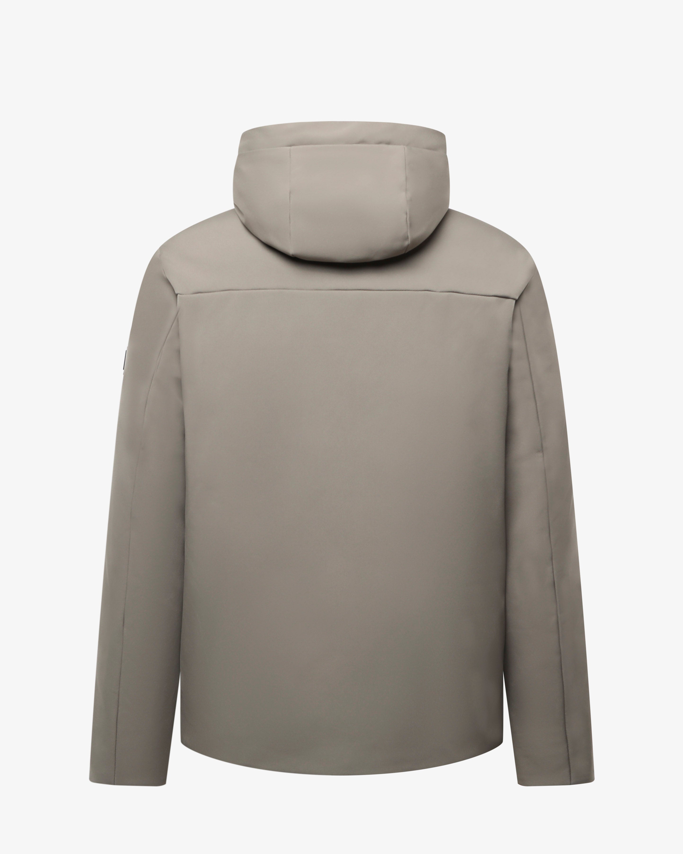 Giubbotto con cappuccio e micrologo laterale