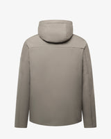 Giubbotto con cappuccio e micrologo laterale